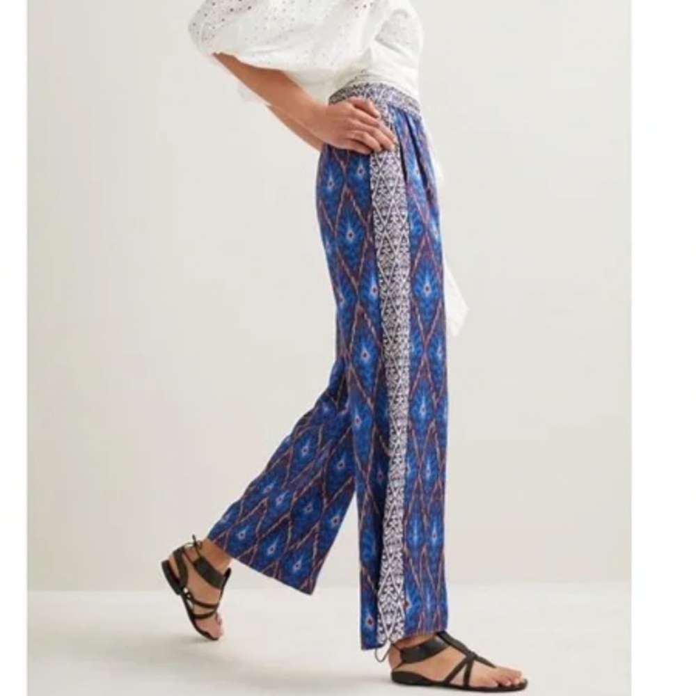 Anthropologie Vale Mixed Print Wide Leg Pants Womens Small Ankle Length